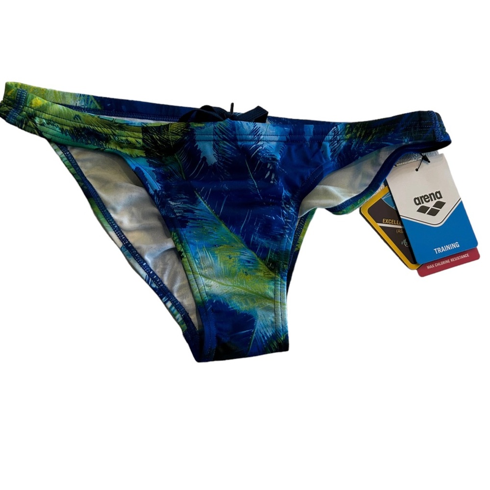 ARENA womens athletic training bikini swim bottoms drawstring front size 32 NWT